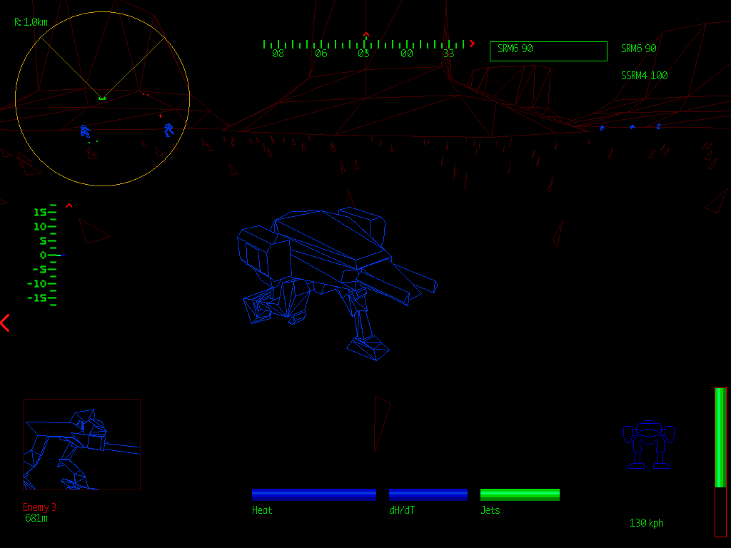 my second mech, a jenner body with a tarantula head. (you can't hit the cockpit because it is hidden inside the mech! So now you are somewhat safer.)